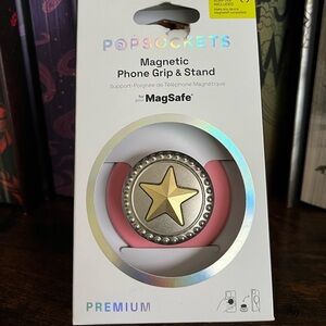 PopSocket Magnetic Phone Grip & Stand - Pink and Gold Enamel Lone Star